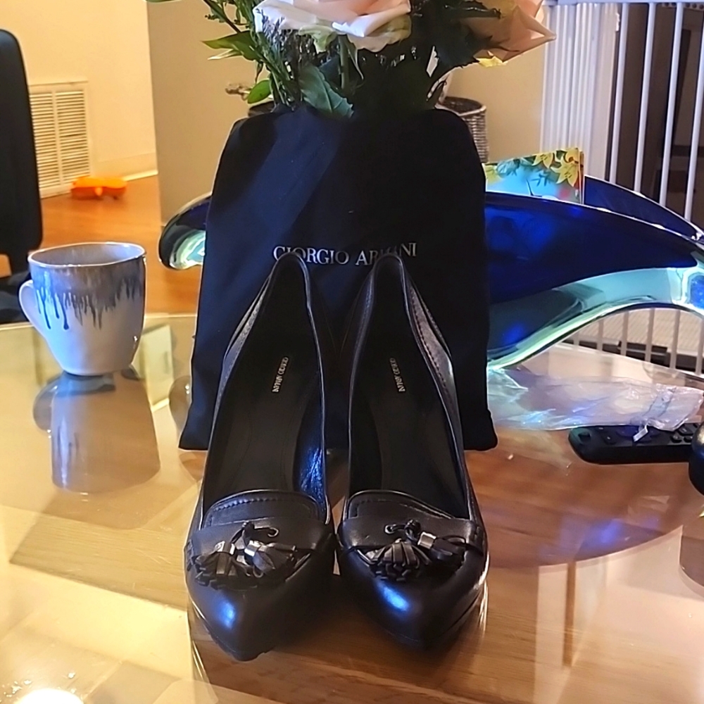 Giorgio Armani 3 inch Brown Leather heels. A-2